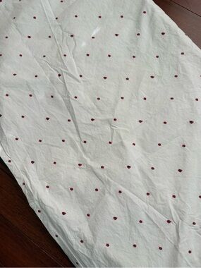 Ralph Lauren Red Ladybug White Full Queen Flat Sheet 82x 96 In